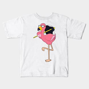 Flamingo with Umbrella Kids T-Shirt